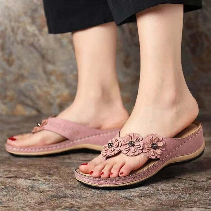Vinny - Sandales Orthopédiques Confortables Avec Fleurs 1 + 1 GRATUIT