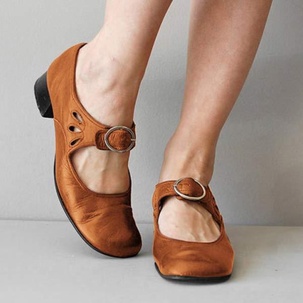 Bianca - Sandales En Cuir Avec Talon Compensé Et Boucle 1 + 1 GRATUIT