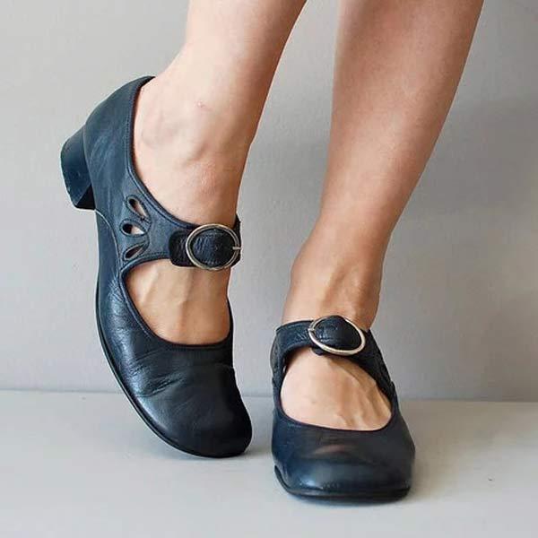Bianca - Sandales En Cuir Avec Talon Compensé Et Boucle 1 + 1 GRATUIT