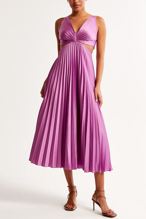 Valerie - Modieuze Geplooide Maxi Jurk 1 + 1 GRATIS