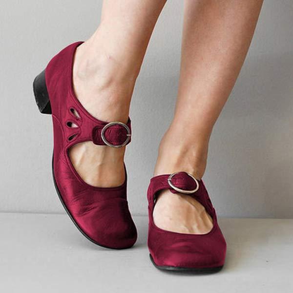 Bianca - Sandales En Cuir Avec Talon Compensé Et Boucle 1 + 1 GRATUIT