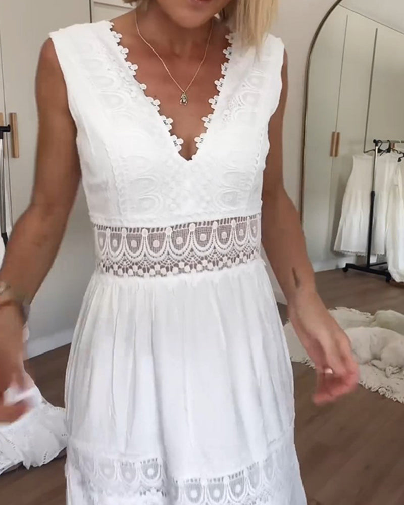 Rin - Robe débardeur En Dentelle Avec Col En V 1 + 1 GRATUIT