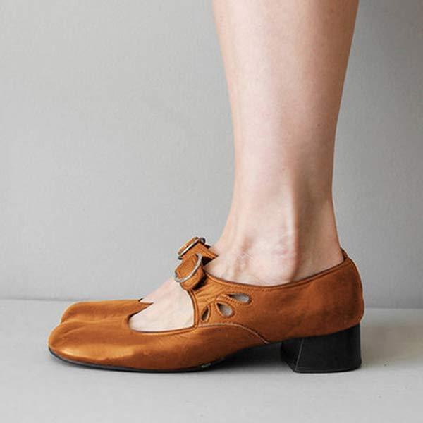 Bianca - Sandales En Cuir Avec Talon Compensé Et Boucle 1 + 1 GRATUIT