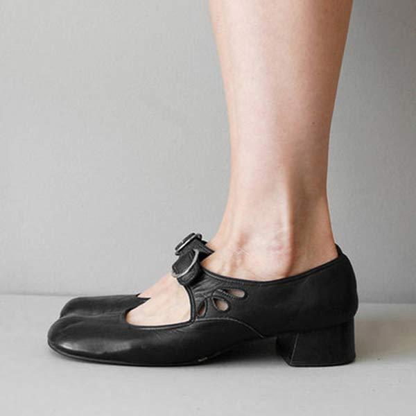 Bianca - Sandales En Cuir Avec Talon Compensé Et Boucle 1 + 1 GRATUIT