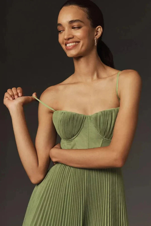 Gwen - Bustier Tulle Plissé Robe Midi Fit & Flare 1 + 1 GRATUIT