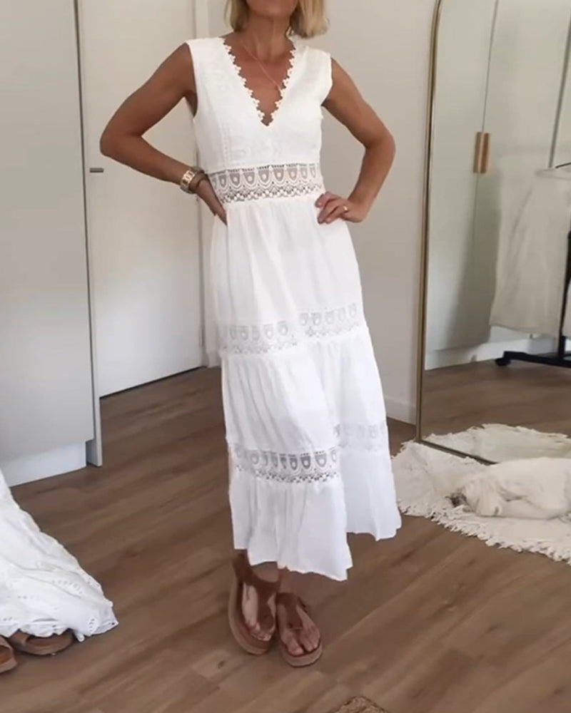 Rin - Robe débardeur En Dentelle Avec Col En V 1 + 1 GRATUIT