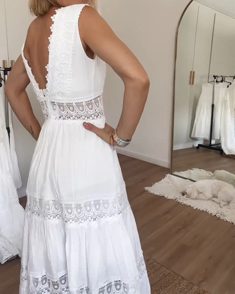 Rin - Robe débardeur En Dentelle Avec Col En V 1 + 1 GRATUIT