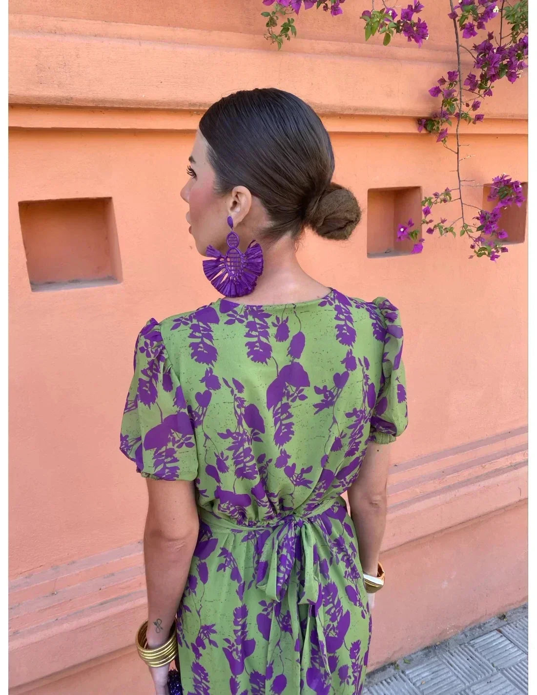 Nathalia - Robe Élégante Verte Pour Femmes 1 + 1 GRATUIT