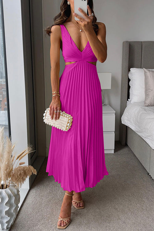 Valerie - Modieuze Geplooide Maxi Jurk 1 + 1 GRATIS