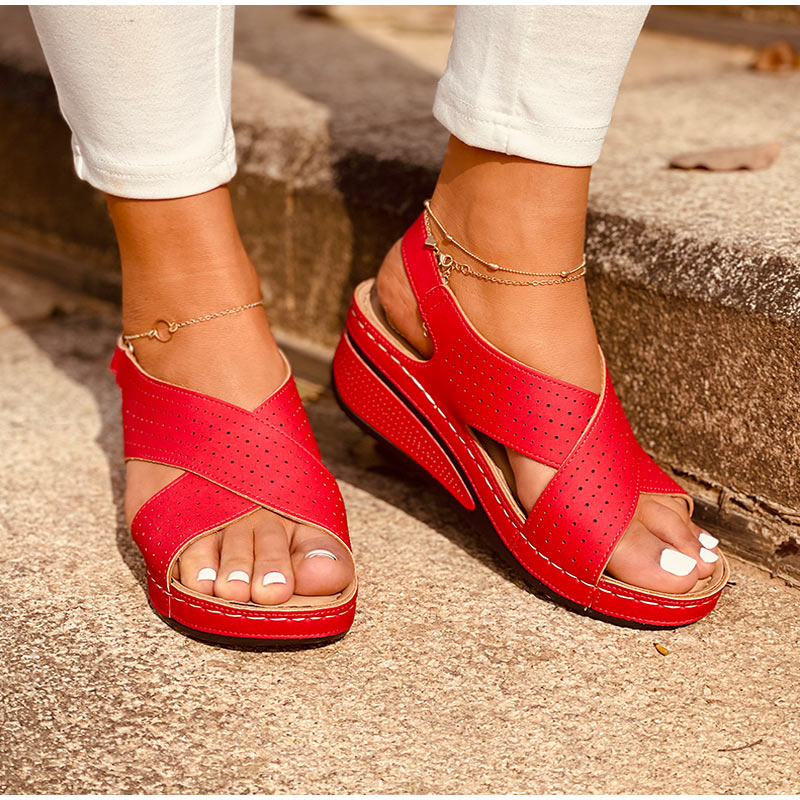 Ester - Sandales En Cuir Casual Pour Femmes 1 + 1 GRATUIT