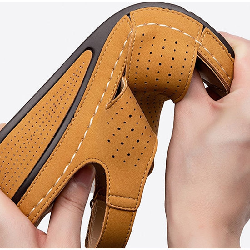 Ester - Sandales En Cuir Casual Pour Femmes 1 + 1 GRATUIT