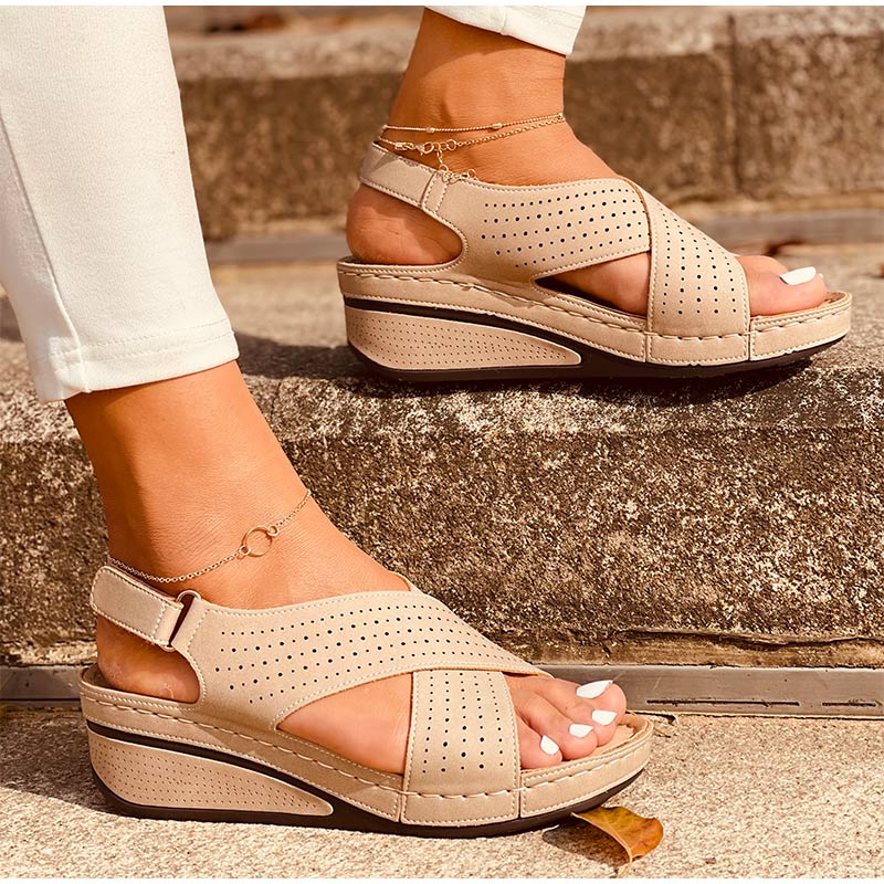 Ester - Sandales En Cuir Casual Pour Femmes 1 + 1 GRATUIT