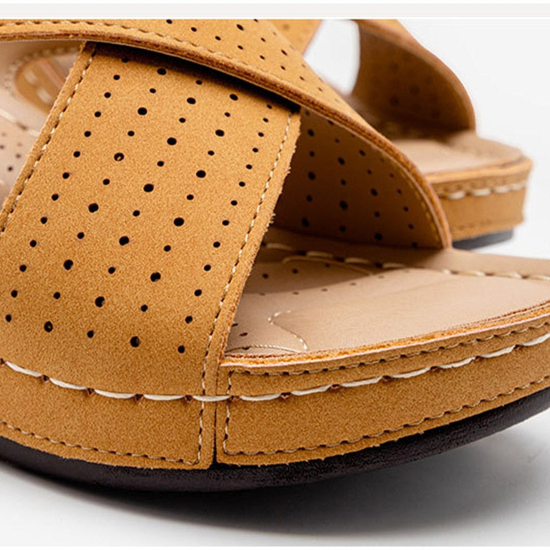 Ester - Sandales En Cuir Casual Pour Femmes 1 + 1 GRATUIT