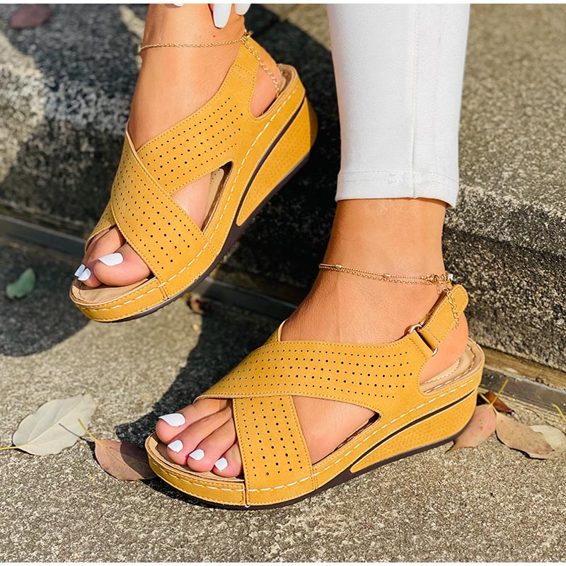 Ester - Sandales En Cuir Casual Pour Femmes 1 + 1 GRATUIT