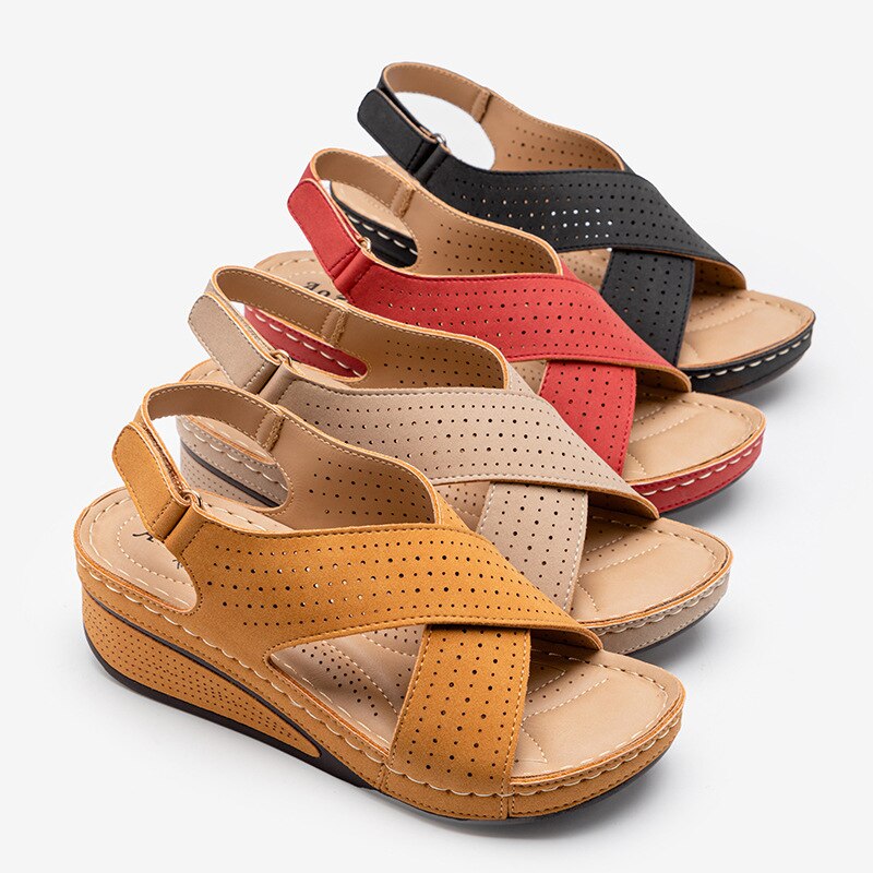 Ester - Sandales En Cuir Casual Pour Femmes 1 + 1 GRATUIT