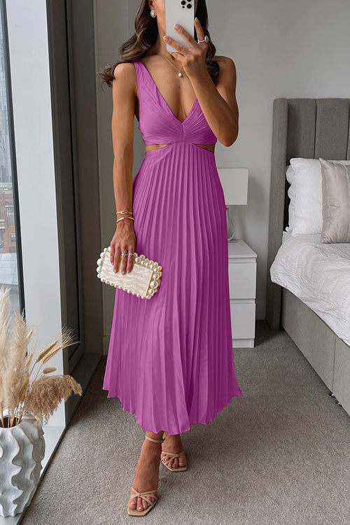 Valerie - Modieuze Geplooide Maxi Jurk 1 + 1 GRATIS