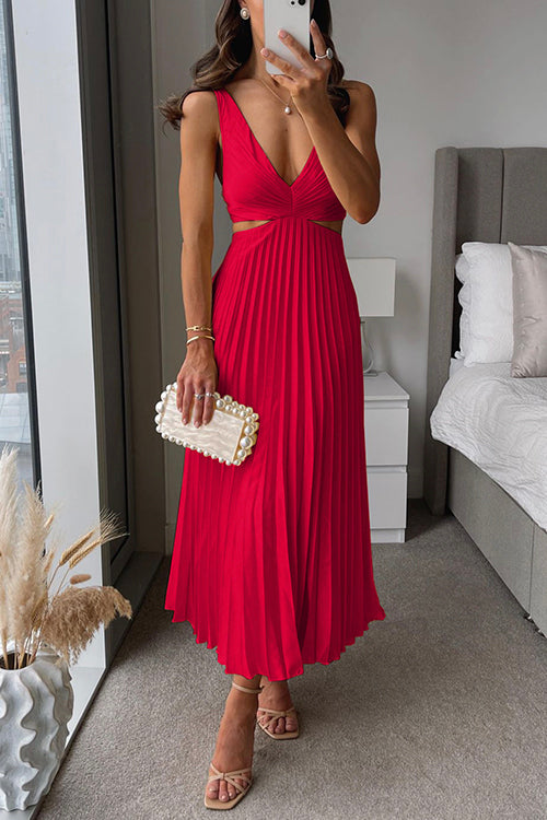 Valerie - Modieuze Geplooide Maxi Jurk 1 + 1 GRATIS