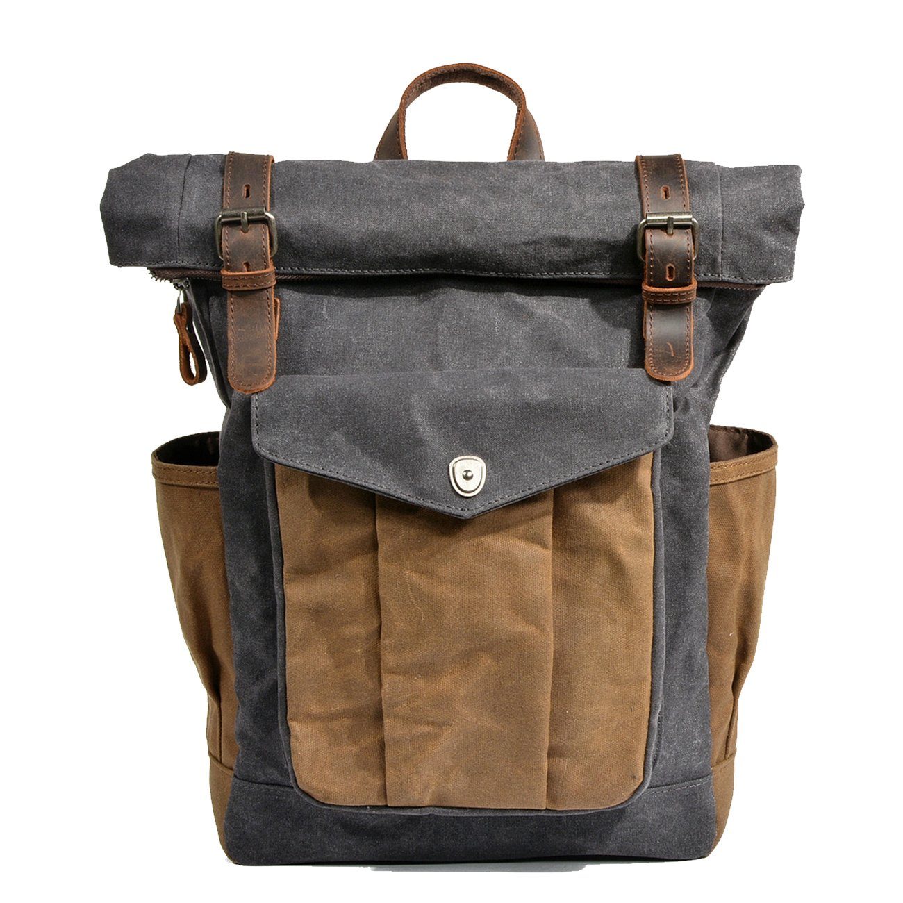 Marco - Roll-Top Waxed Canvas Backpack
