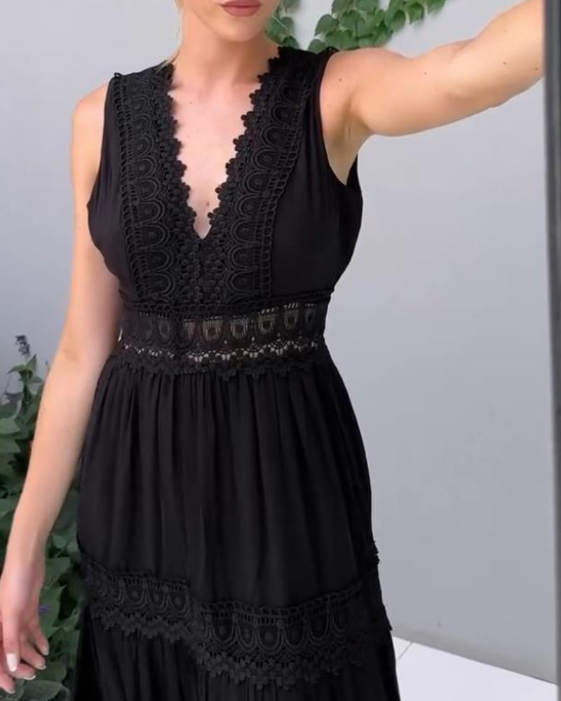 Rin - Robe débardeur En Dentelle Avec Col En V 1 + 1 GRATUIT