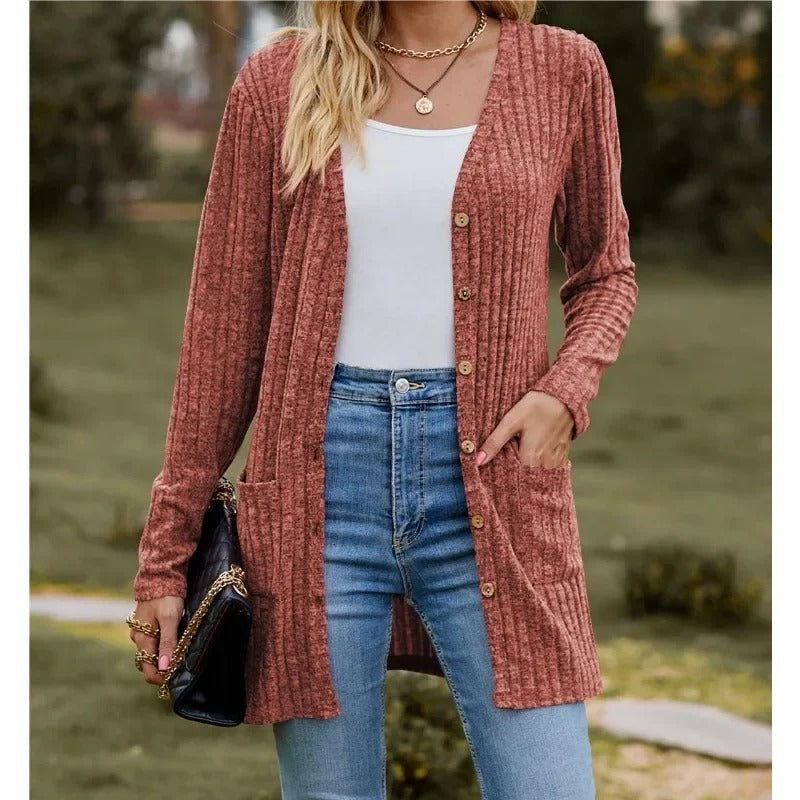 Giana - Milled Pit Stripe V-Neck Trøje
