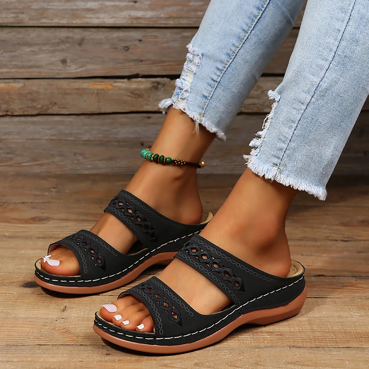 Freya - Sandales Confort Slip-On – Élégantes 1 + 1 GRATUIT