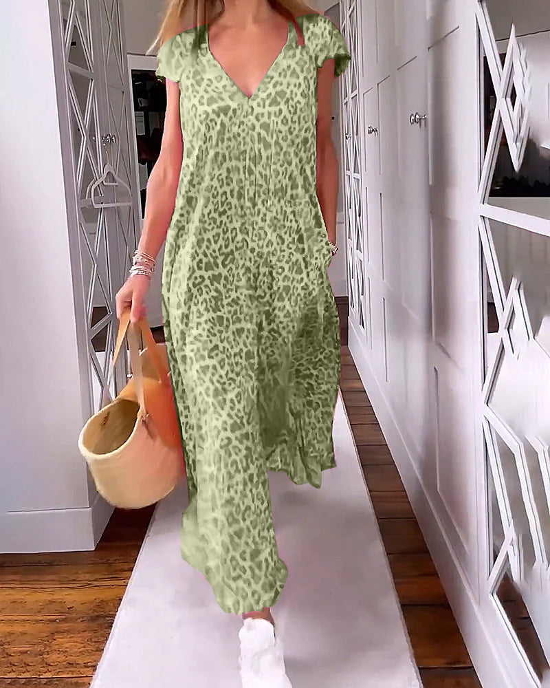 Charley - Robe Longue A Col en V 1 + 1 GRATUIT