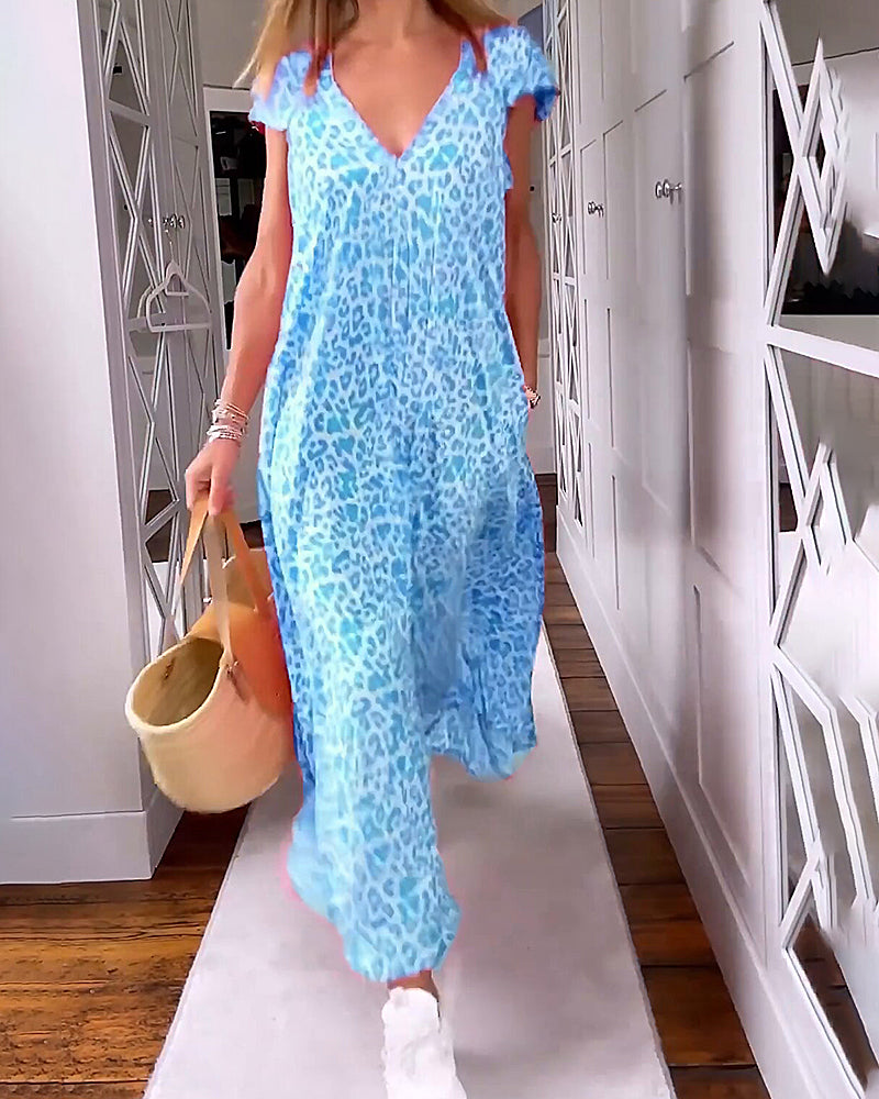 Charley - Robe Longue A Col en V 1 + 1 GRATUIT