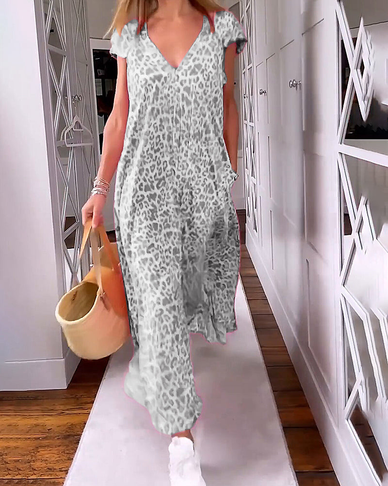 Charley - Robe Longue A Col en V 1 + 1 GRATUIT