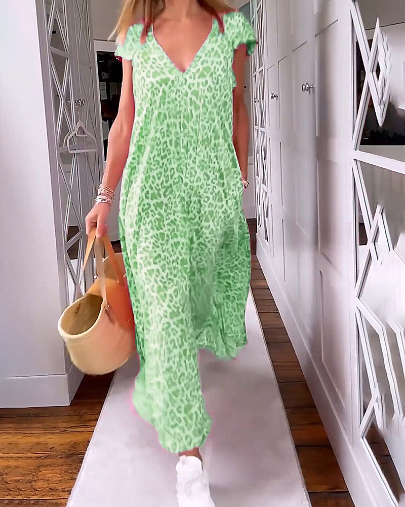 Charley - Robe Longue A Col en V 1 + 1 GRATUIT