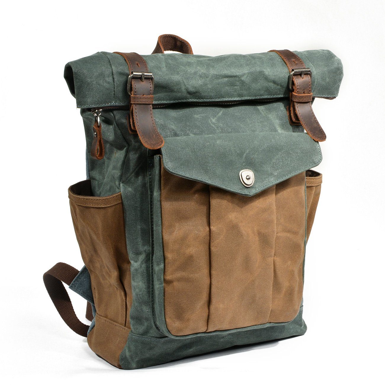 Marco - Roll-Top Waxed Canvas Backpack