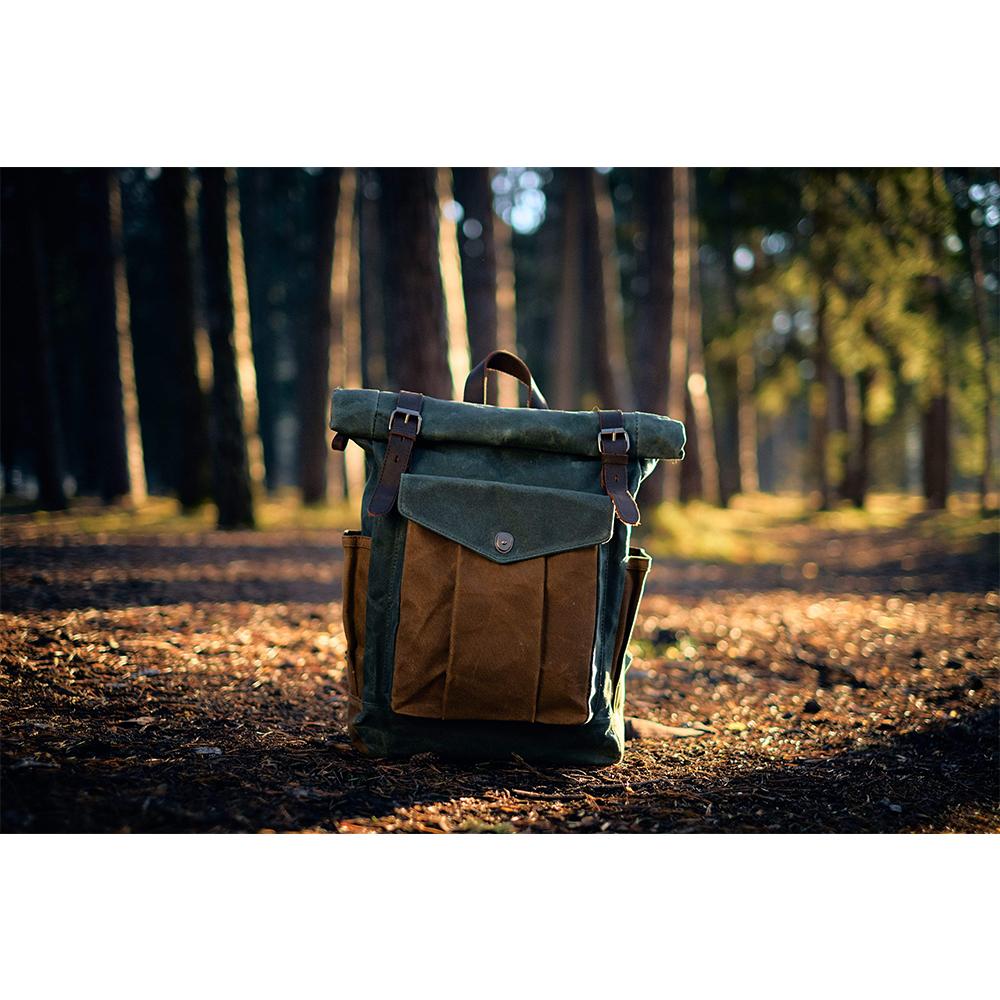 Marco - Roll-Top Waxed Canvas Backpack