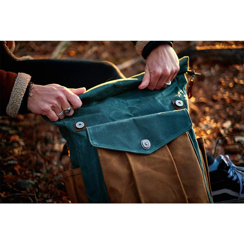 Marco - Roll-Top Waxed Canvas Backpack