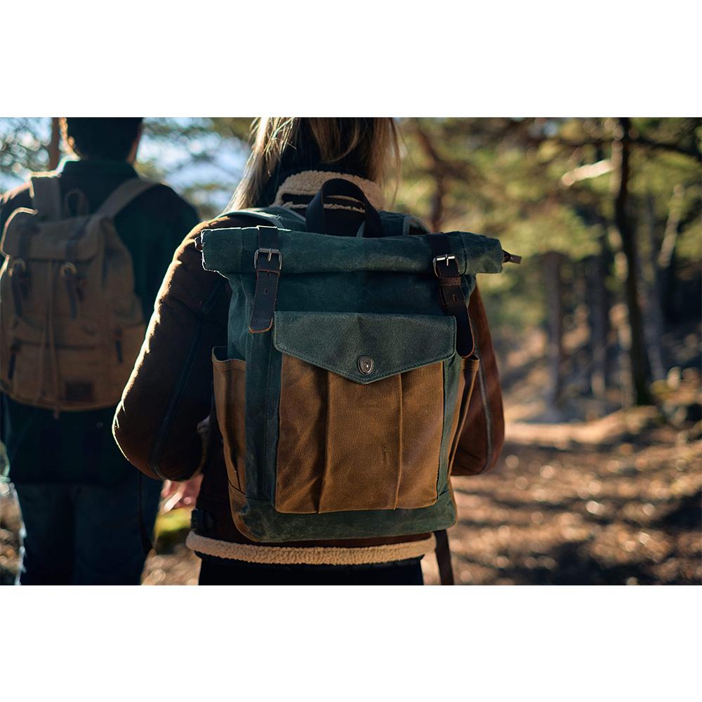 Marco - Roll-Top Waxed Canvas Backpack