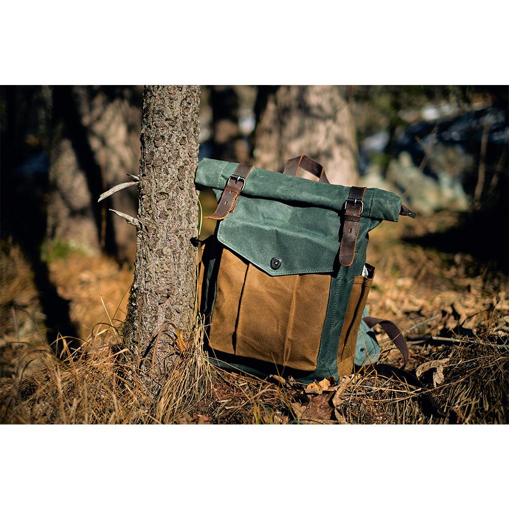 Marco - Roll-Top Waxed Canvas Backpack