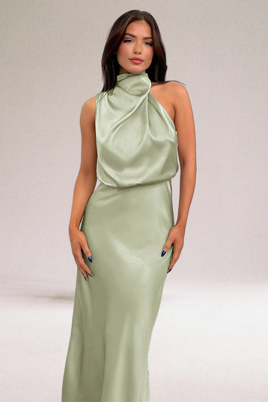 Phoebe - Robe Glamour En Satin Avec Licol 1 + 1 GRATUIT