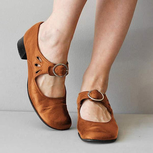 Bianca - Sandales En Cuir Avec Talon Compensé Et Boucle 1 + 1 GRATUIT
