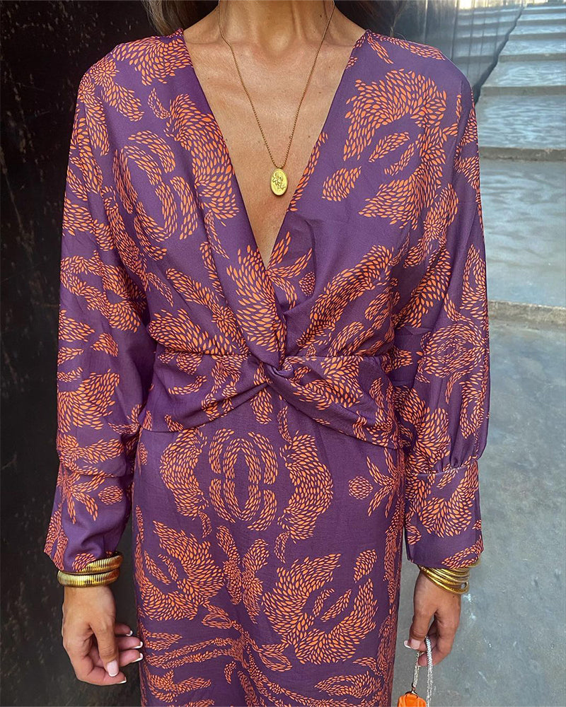 Arya - Robe Élégante A Col V Pour Femmes 1 + 1 GRATUIT