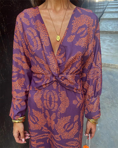 Arya - Robe Élégante A Col V Pour Femmes 1 + 1 GRATUIT