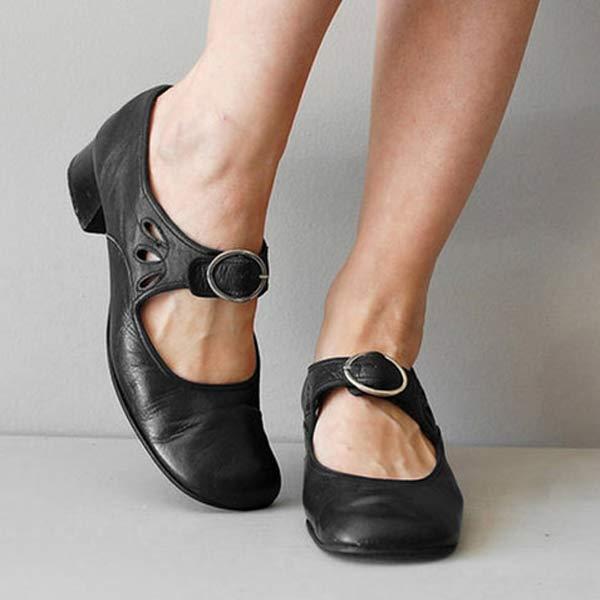 Bianca - Sandales En Cuir Avec Talon Compensé Et Boucle 1 + 1 GRATUIT