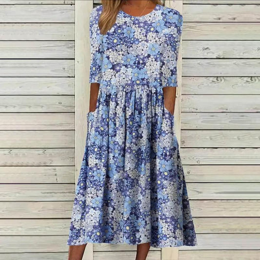 Allura - Robe Vintage Fleurie Décontractée 1 + 1 GRATUIT