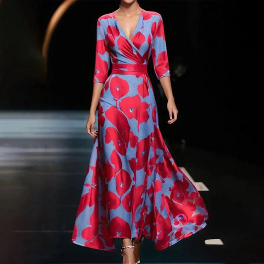 Alice - Robe A Col En V Avec Manches Trois-Quarts 1 + 1 GRATUIT