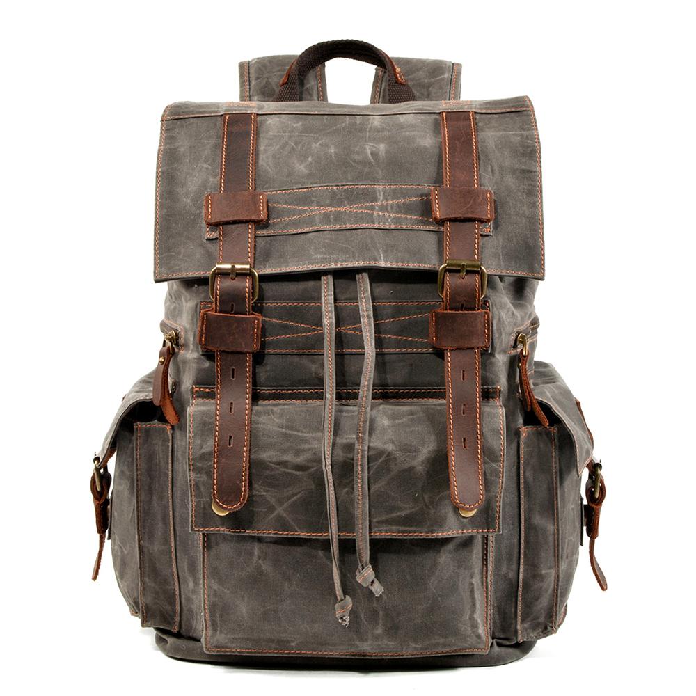 Anthony - Canvas Hiking Backpack with Drawstring Closure