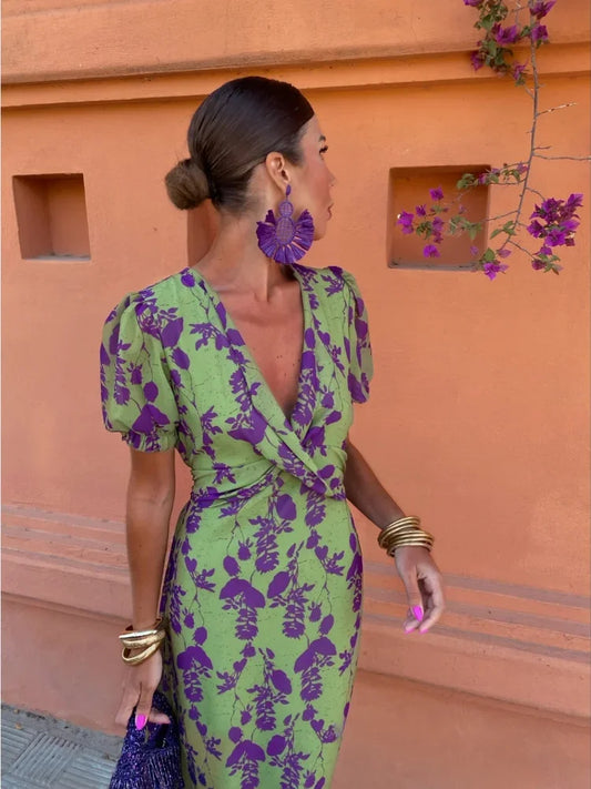 Sophie - Robe Élégante Verte Pour Femmes 1 + 1 GRATUIT