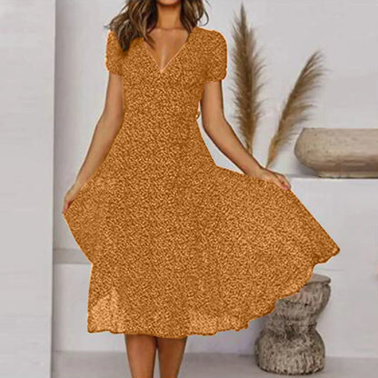 Amira Dress - Midi Dress With V-Neck