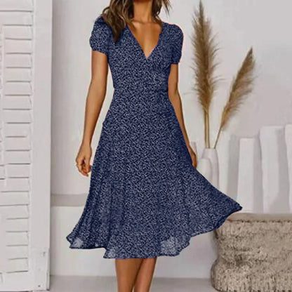 Amira Dress - Midi Dress With V-Neck