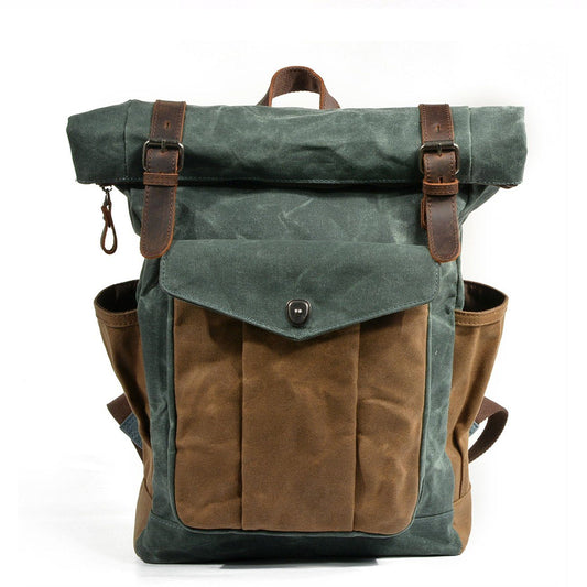 Marco - Roll-Top Waxed Canvas Backpack