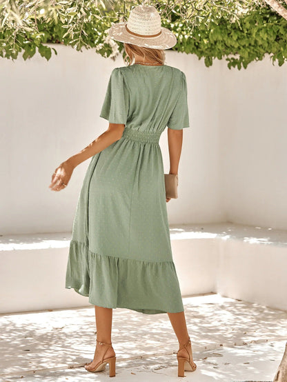 Azari - Robe Elégante A Col En V Pour Dames 1 + 1 GRATUIT