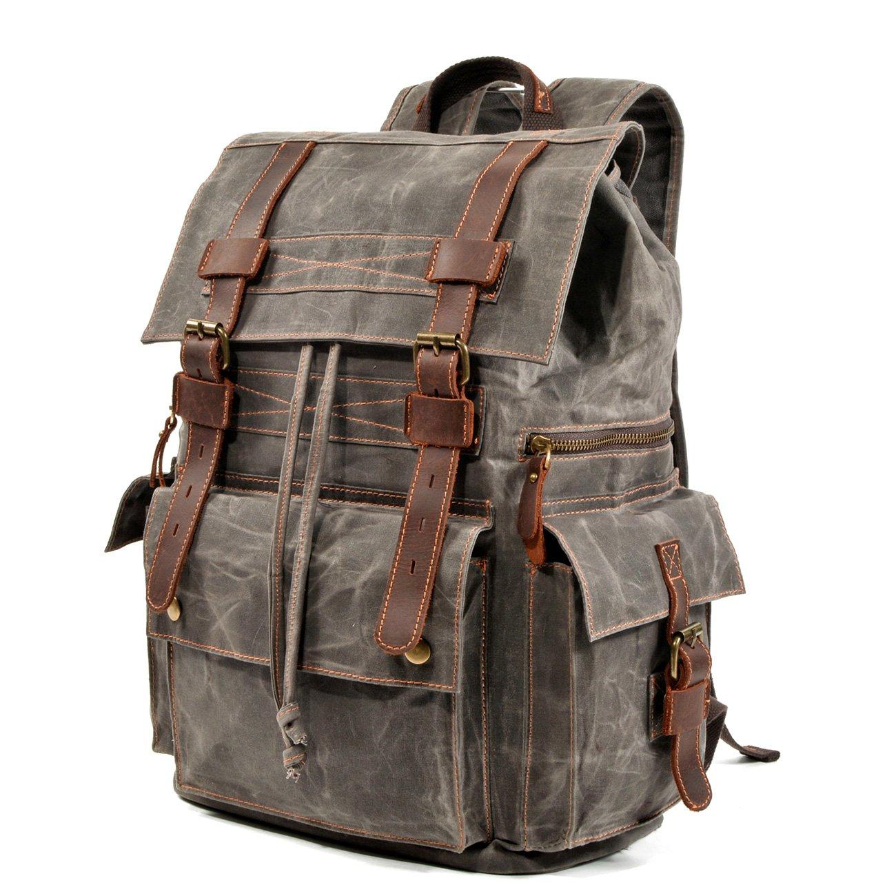 Anthony - Canvas Hiking Backpack with Drawstring Closure