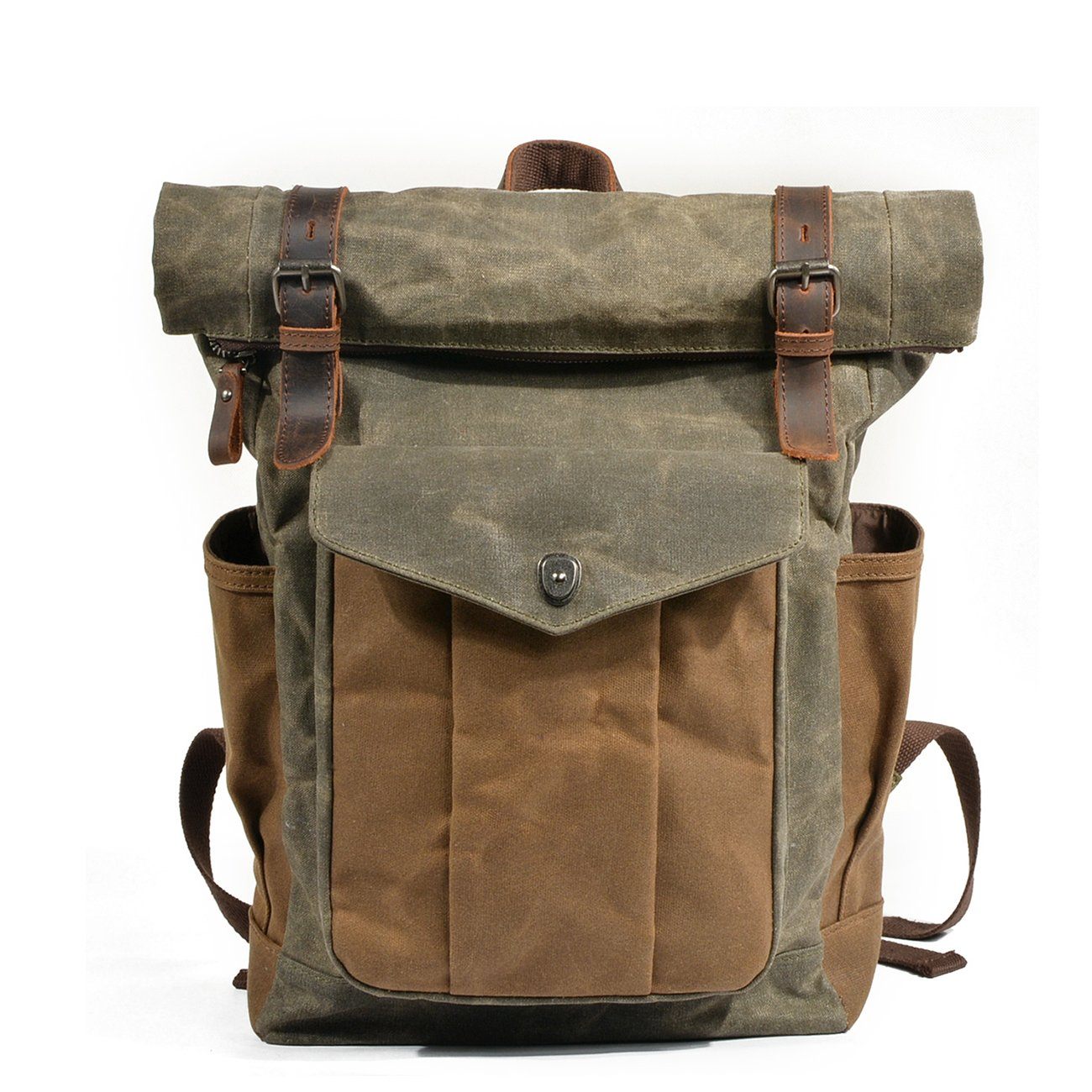 Marco - Roll-Top Waxed Canvas Backpack