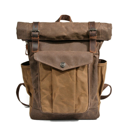 Marco - Roll-Top Waxed Canvas Backpack